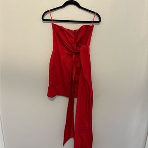 NWT French Connection Vibrant Red High Low Dress S